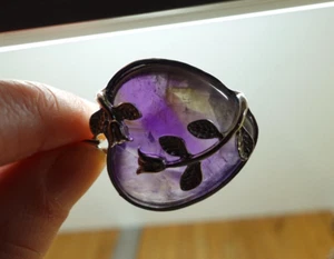 Pendentif argenté en AMETRINE pierre naturelle - collier reiki  lithotherapie - Picture 1 of 4