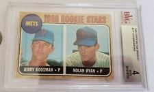 1968 TOPPS MILTON BRADLEY #177 NOLAN RYAN ROOKIE CARD BECKETT 4 BVG GRADED NICE