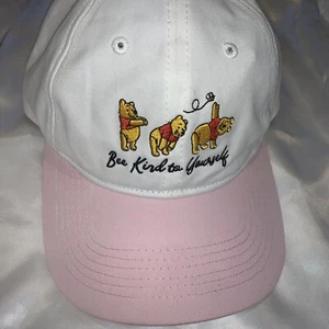 Disney Hat Cap White & Pink Winnie The Pooh Bear “Bee Kind to Yourself” CUTIE - Picture 1 of 13