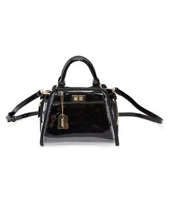 LIKE DREAMS clear retro leather women's tote crossbody bag 2 Piece set -BLACK