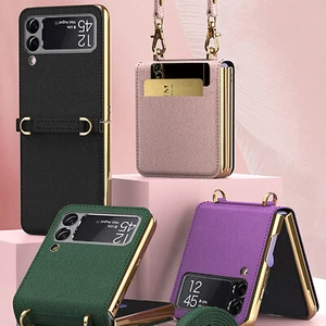 For Samsung Galaxy Z Flip 3 Case Fashion Mirror Protective Cover Skin + Strap HY - Picture 1 of 17