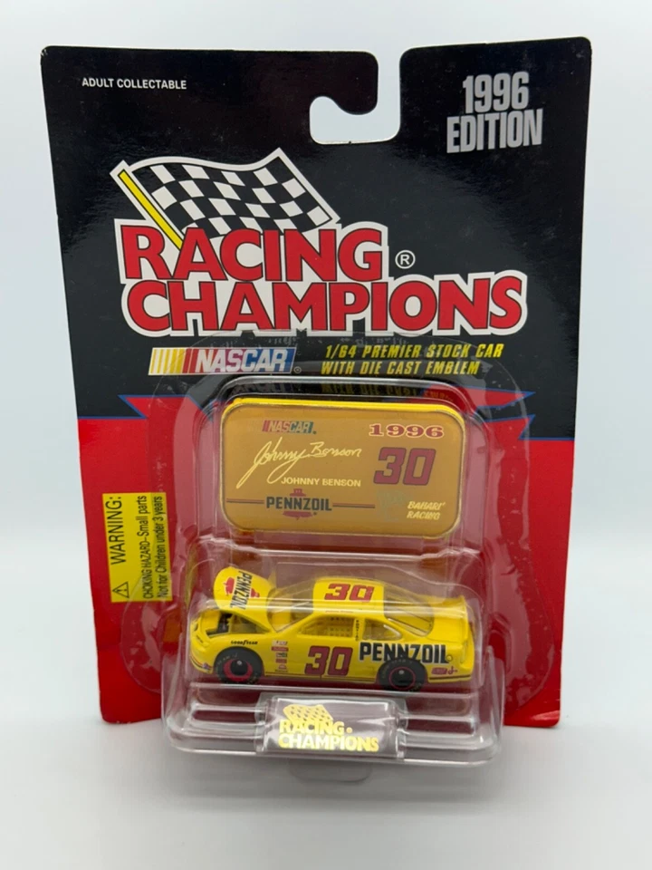 Racing Champions NASCAR 1996 Johnny Benson #30 Pennzoil Pontiac, 1:64, Novo na caixa - Imagem 1 de 4