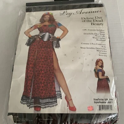 Disfraz de Halloween Leg Avenue Día de los Muertos Belleza De lujo para mujer talla S/M Foto 1 de 4