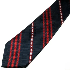 The Oxford Shop Dadeland Coral Gables by Damon Black & Red Stripes Tie 56" x 4.5 - Picture 1 of 5