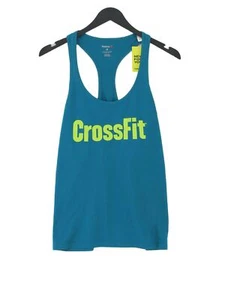 Reebok Women's T-Shirt M Blue Polyester with Cotton Sleeveless Basic - Picture 1 of 7