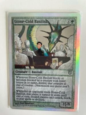 MTG FOIL UNHINGED STONE COLD BASILISK NM MAGIC THE GATHERING UNCOMMON GREEN - Image 1 of 4