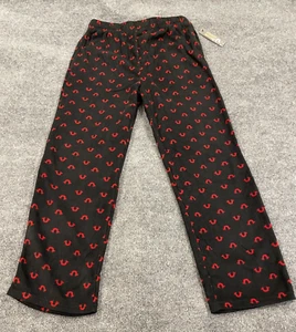 True Religion Lounge Hose Large Herren schwarz rot Logo Grafik Fleece Pyjama - Bild 1 von 11