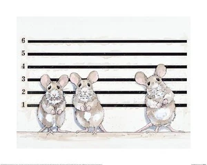 Bev Davies - Line Up Mäuse - Offizieller Fine Art Print - 2 Größen verfügbar - Bild 1 von 3