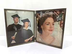 NEW Vintage 1950s MCM Double 8x10 Picture Frame Unused Metalcraft Floral Nice! - Picture 1 of 6
