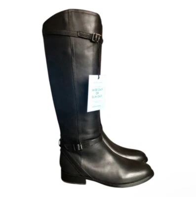 Antonio Melani Precio de venta sugerido por el fabricante $190 Candess botas de montar altas de cuero negro talla US 6,5 nuevas Foto 1 de 4