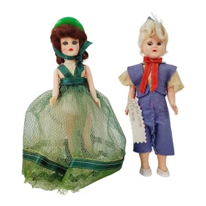 50er Jahre Plastik Puppen mit Outfits 7,5" Schlafaugen 2 Stück Vintage - Bild 1 von 7