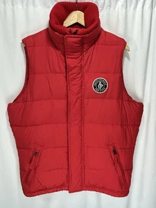 Vintage Abercrombie & Fitch Puffer Vest Mens XLarge Red Full Zip Preppy AF Y2K - Picture 1 of 9