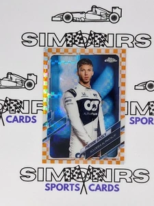 2021 Topps Chrome F1 13 Pierre Gasly Portrait Orange Checker Flag Refractor 3/25 - Picture 1 of 2