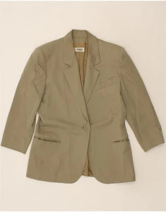 MISSONI Womens 1 Button Blazer Jacket UK 16 Large Green HT13 - Picture 1 of 4