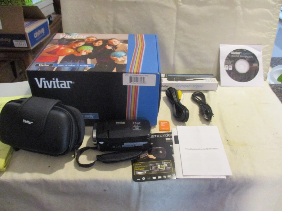 Vivitar DVR 947HD High Definition  Compact Camcorder Black Tested - Image 1 of 4