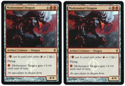 Moltensteel Dragon x2 2x FOIL Red Rare Artifact Creature MTG NM AZ1 - Image 1 of 2