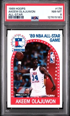 1989 HOOPS ALL-STAR #178 AKEEM OLAJUWON PSA 8 - Image 1 of 2