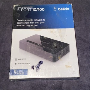 Belkin 5-Port Wired Network Switch 10/100 Mbps Ethernet LAN Hub Fast Speed - Picture 1 of 4