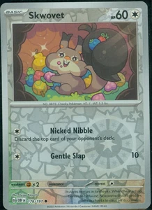 Skwovet 178/197 | Llamas de obsidiana | Holograma inverso común | Carta Pokémon casi nueva - Imagen 1 de 1