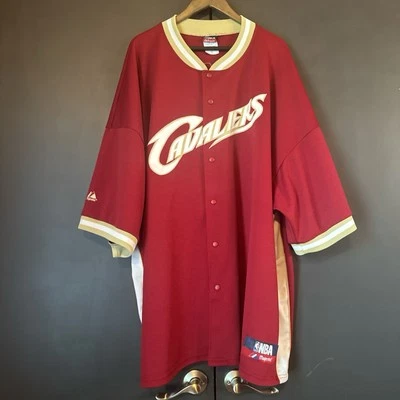 Винтажная мужская футболка Lebron James Majestic Warm Up 4XL #23 Cavaliers NBA сделано в США - Изображение 1 из 4