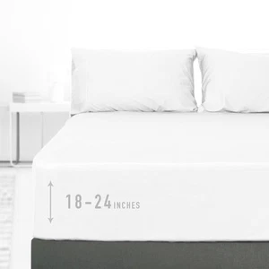 Queen Fitted Sheet, 1-Piece Extra Deep Pocket Fitted Bottom Sheet 22", 100% C... - Picture 1 of 9