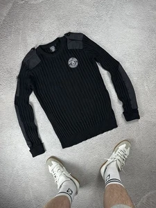 Vintage Diesel Style Knitwear Striped Y2K Japan Gothic Style Men’s Size L - Picture 1 of 10
