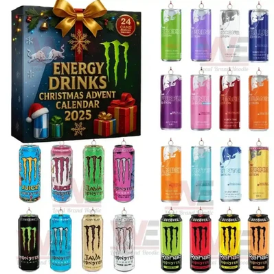 Christmas Countdown Monster Energy Drinks Advent Calendar 24 Days 2D Blind Boxes - Image 1 of 3