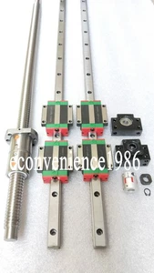 Riel lineal de 2 piezas HGR25-600 mm y 2 piezas de tornillo de bola DFU2505-600 mm y kit BF20/BK20 - Imagen 1 de 7
