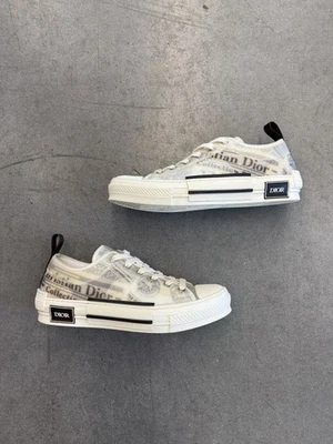 Dior Daniel Ansham Newspaper Two Tone Oblique Mesh Low Top Sneaker Size 40/US 7 - Image 1 of 4