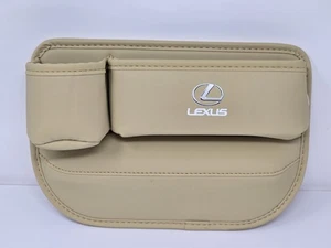 Lexus Car Seat Gap Filler Tan Storage Organizer Faux Leather - Picture 1 of 6