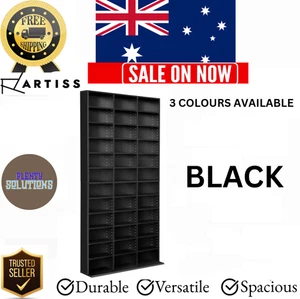 CD DVD Storage Shelf Bluray Media Book Cabinet Rack Unit Bookshelf Cupboard - Picture 1 of 6