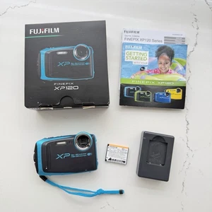 FUJIFILM FinePix XP120 16.4MP wasserdichte 65ft WLAN Kamera Himmelblau 5x Zoombox - Bild 1 von 15