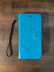GEBRAUCHT - Google Pixel 6a Wallet Case Hülle Kreditkartenfach PU Leder Türkis - Bild 1 von 3