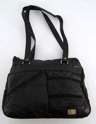 Damen Handtasche - M.C.A. YOUNG FASHION - schwarz Patchwork Leder  - Bild 1 von 4