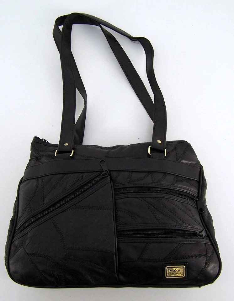 Damen Handtasche - M.C.A. YOUNG FASHION - schwarz Patchwork Leder  - Bild 1 von 4
