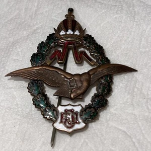 AUSTRIAN WWI 1913 TYPE FIELD PILOT BADGE BRONZE W.ENAMEL;64x62mm. - Picture 1 of 6