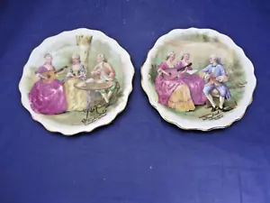 2 SMALL VINTAGE PIN DISHES - VICTORIAN MOTIF MADE IN ENGLAND - GORGEOUS! - Picture 1 of 9