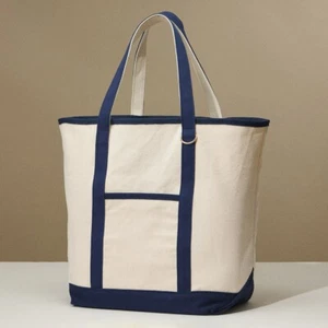Large Multi-Color Classic Canvas Tote Bag for Women Durable Beach Travel Handbag - Picture 1 of 4