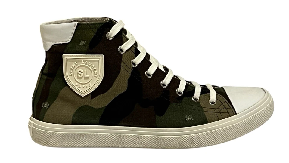 Saint Laurent Paris Bedford Camo Hi Top Sneakers Womens Size 9 Casual Shoe EU 40 - Image 1 of 4