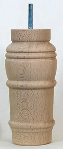 2 WOODEN FURNITURE LEGS, Ref. E730 CHAIR LEGS, SOFA RISERS, FOOTSTOOL LEGS - Picture 1 of 3