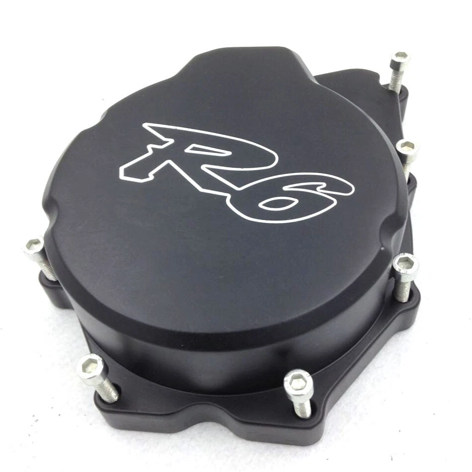 Cubierta del motor del estator lateral izquierdo de motocicleta negra para Yamaha YZF-R6 2006-2014 2013 Foto 1 de 4