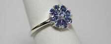 1.10 CTW Top Rich Blue Violet TANZANITE FLower Design RING 14ct bonded Size N