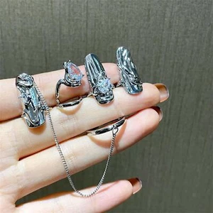 4Pcs Finger Nail Rings Nail Art Charms Nail Decoration for - Picture 1 of 3