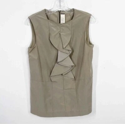 MARNI | Хлопковый/нейлоновый топ с оборками спереди без рукавов размер Блузка 42/США 6 - Изображение 1 из 4