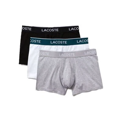 Paquete de 3 calzoncillos informales clásicos de algodón elástico Lacoste 296240 talla mediana EE. UU. Foto 1 de 3