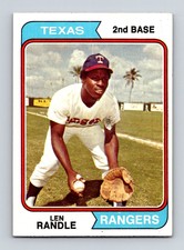 1974 Topps Len Randle #446 Texas Rangers Baseball Card EX Set Break