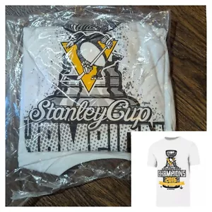 Maglietta Pittsburgh Penguins '47 2016 Stanley Cup Champions Locker Room On Ice M - Foto 1 di 4