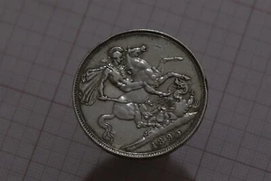 🧭 🇬🇧 UK GB CROWN 1893 VICTORIA SILVER SHARP DETAILS B85 #Z6982 - Picture 1 of 2