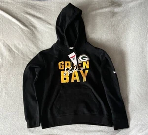 New Women's Nike Black Green Bay Packers Wordmark Club Fleece Pullover Hoodie - Bild 1 von 6