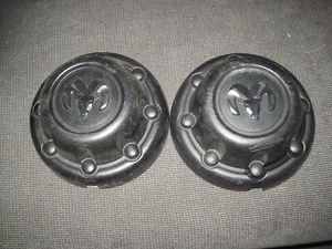 TWO / 1994 - 2003 Dodge Ram Pickup Van 2500 3500 Black OEM Center Cap 52038268 - Picture 1 of 2